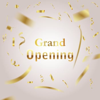 grand openning with gold convetti decorating it vector