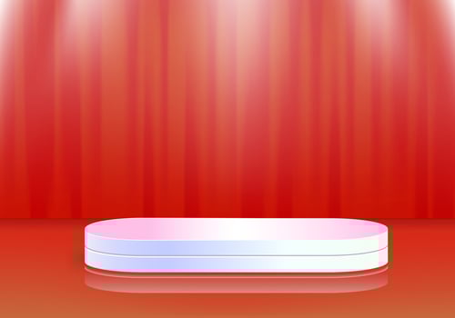 3d Podium minimal scene. cylinder pedestal, Suitable for Product display presentation and media social banner. Vector illustrations.