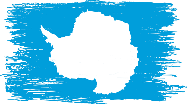 Antarctica flag with brush paint textured  on  white background png