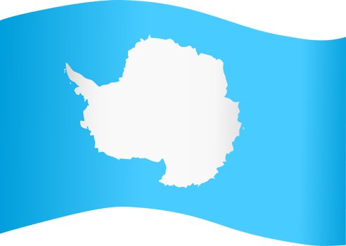 Antarctica flag flying on white background png
