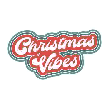 Christmas Vibes retro 70s 60s nostalgic poster or card. Celebration quote, vintage lettering, retro 70s. Creative design for Greeting Lettering. vector