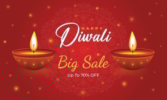 Happy Diwali festival social media poster banner design with Diya vector