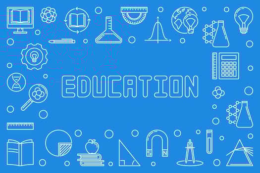 Education concept horizontal outline frame. Vector illustration