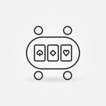 Online Poker Table linear vector concept icon or logo