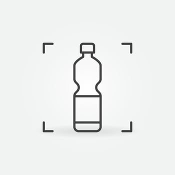 Plastic bottle outline vector concept minimal icon