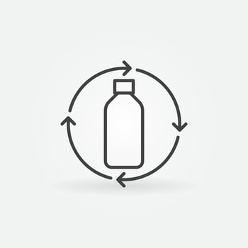 Recycle plastic bottles vector thin line concept icon