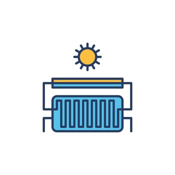 Solar Heating colored icon. Solar Water Heater vector sign