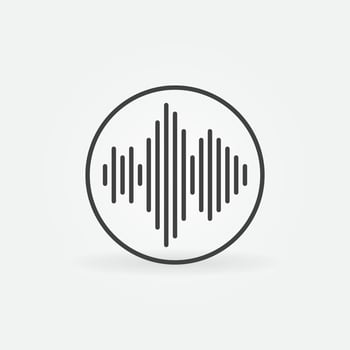 Sound Wave linear vector concept round icon