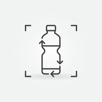 Vector Plastic Bottle Recycling outline concept icon
