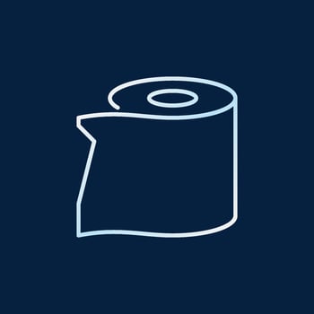 Vector toilet tissue colored icon or sign in thin line style