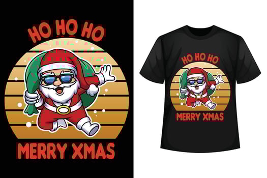 Ho ho ho merry Xmas - Christmas t-shirt design template vector