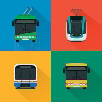 Urban public transport set , modern concept design flat vector