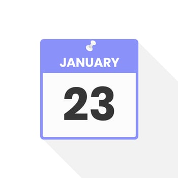 January 23 calendar icon. Date,  Month calendar icon vector illustration