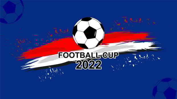 Football template background blue with red and white vector