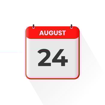 24th August calendar icon. August 24 calendar Date Month icon vector illustrator