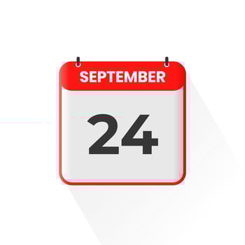 24th September calendar icon. September 24 calendar Date Month icon vector illustrator