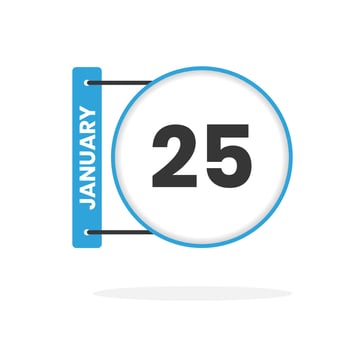 January 25 calendar icon. Date,  Month calendar icon vector illustration