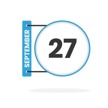 September 27 calendar icon. Date,  Month calendar icon vector illustration