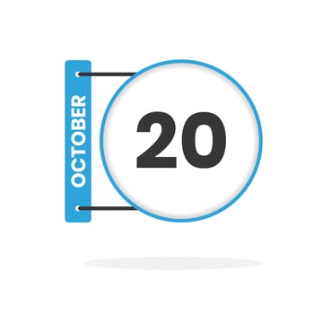 October 20 calendar icon. Date,  Month calendar icon vector illustration