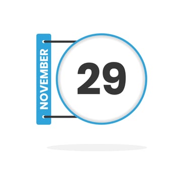 November 29 calendar icon. Date,  Month calendar icon vector illustration