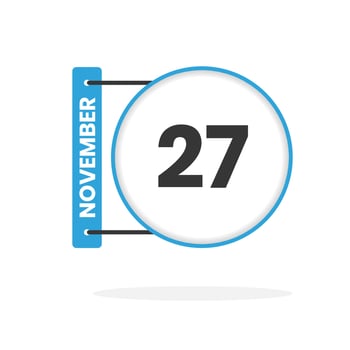 November 27 calendar icon. Date,  Month calendar icon vector illustration