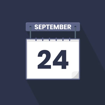 24th September calendar icon. September 24 calendar Date Month icon vector illustrator