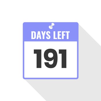 191 Days Left Countdown sales icon. 191 days left to go Promotional banner vector