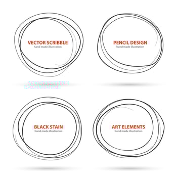 Hand drawn scribble circles template. Vector