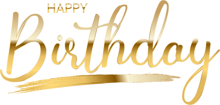 Golden Happy Birthday Text png