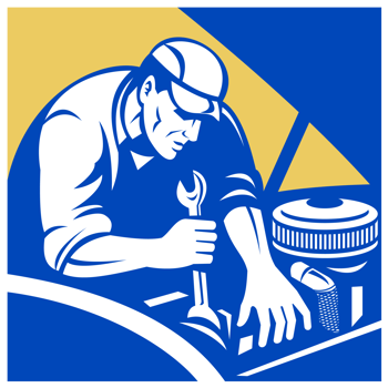 Automobile car repair mechanic with spanner png