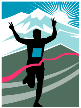 marathon runner finish line png