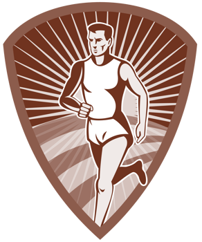 Marathon athlete sports runner shield png
