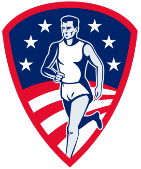 American Marathon athlete sports runner shield png