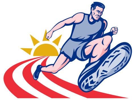 Marathon runner on track png