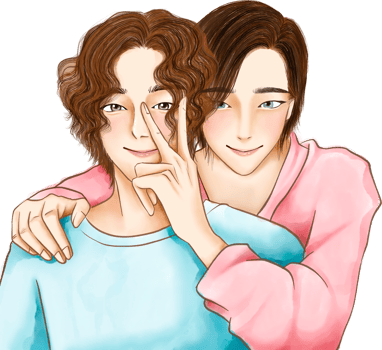 couple gay doodle kawaii anime coloring page cute illustration drawing clipart character chibi manga comics png