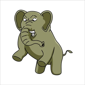 angry elephant cartoon. wild animal icon design illustration. vector