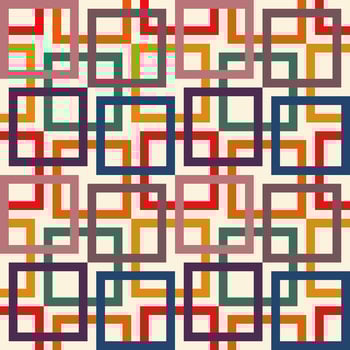 Square pattern background retro colors vector