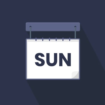Sunday calendar icon, day of the week for schedule work sign vector