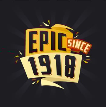Epic since 1918. Born in 1918 birthday quote vector design