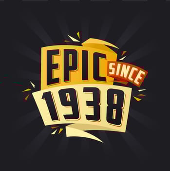 Epic since 1938. Born in 1938 birthday quote vector design