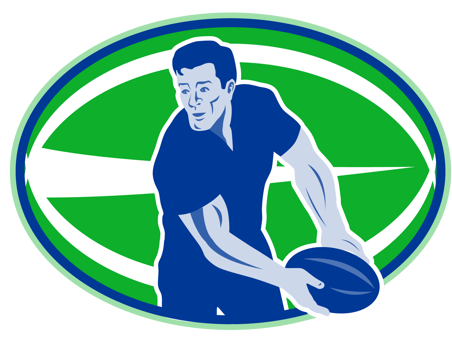 rugby player passing ball png