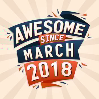 Awesome since March 2018. Born in March 2018 birthday quote vector design
