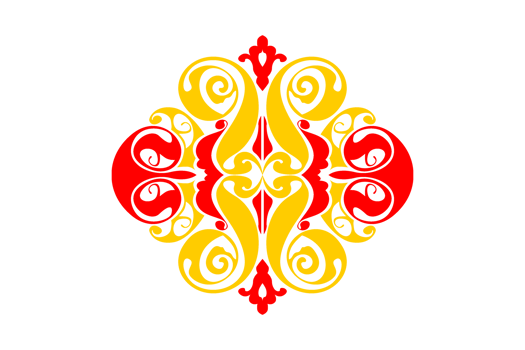 Red and yellow Ornament Border Design png