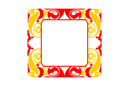 Red and yellow Ornament Border Design png