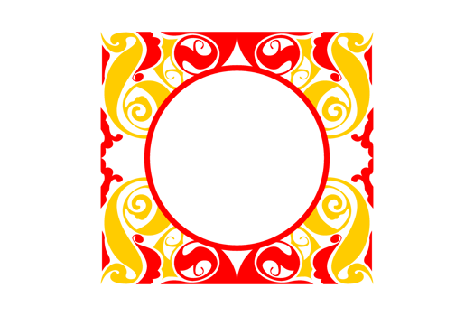 Red and yellow Ornament Border Design png