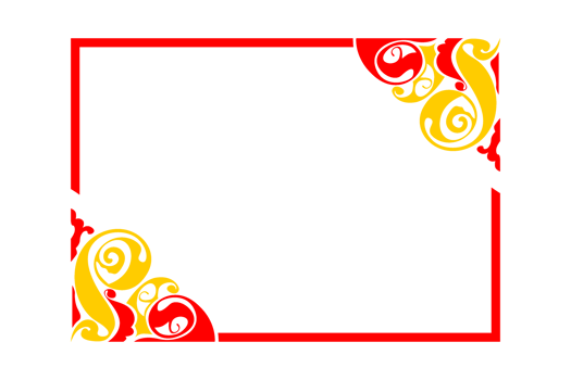 Red and yellow Ornament Border Design png