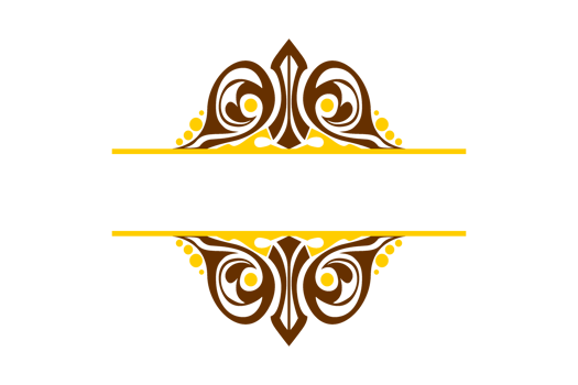 yellow and brown Ornament Border Design png