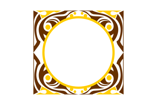 yellow and brown Ornament Border Design png