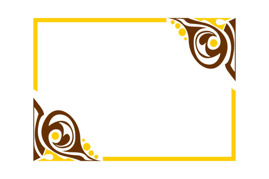 yellow and brown Ornament Border Design png