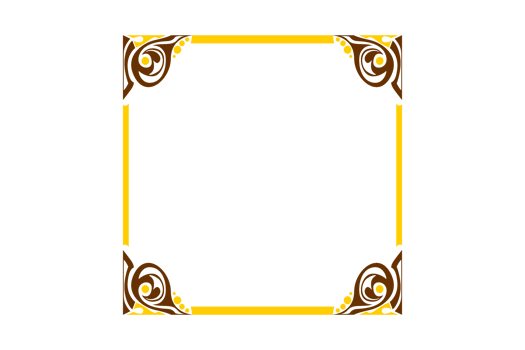 yellow and brown Ornament Border Design png